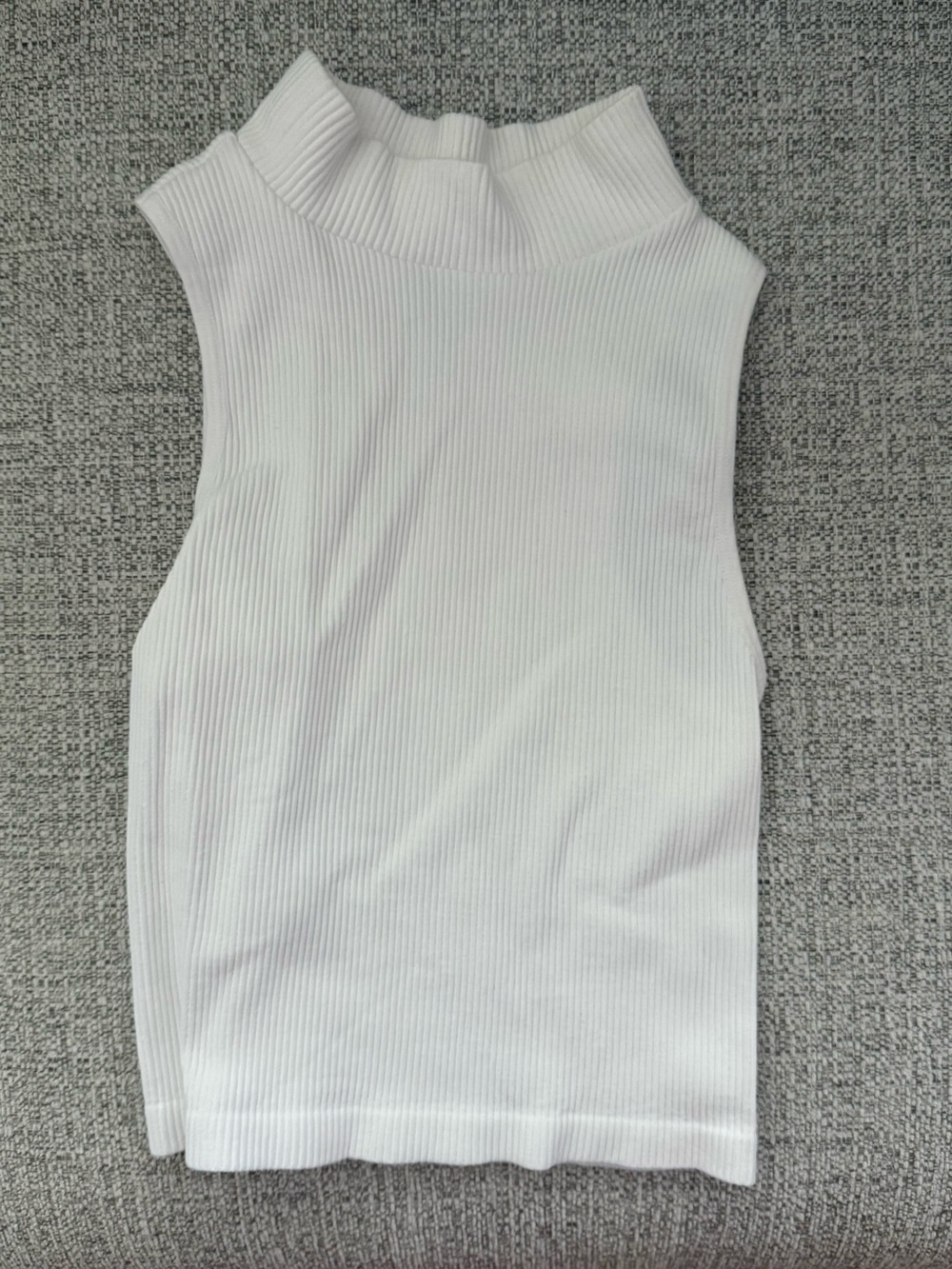 Dry Goods Ribbed Mock Neck Tank in White